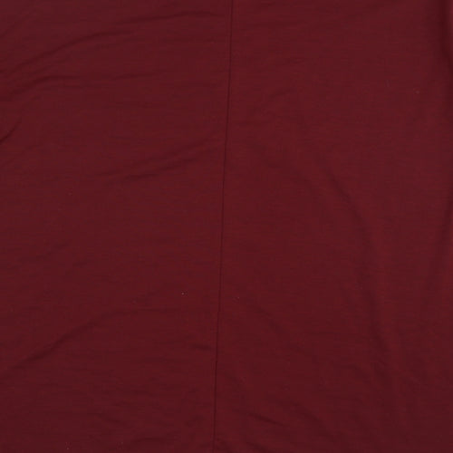 SHEILAY Womens Red Polyester A-Line Size XL High Neck Zip
