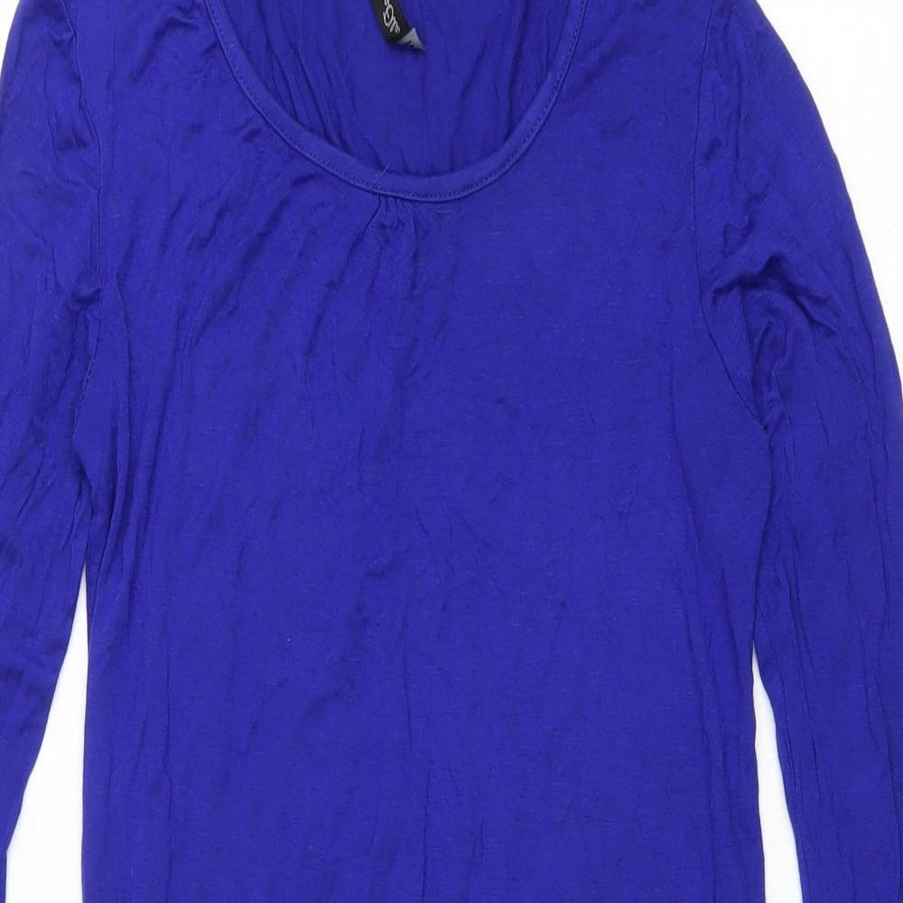 maElla Womens Blue Viscose Bodycon Size M Round Neck Pullover