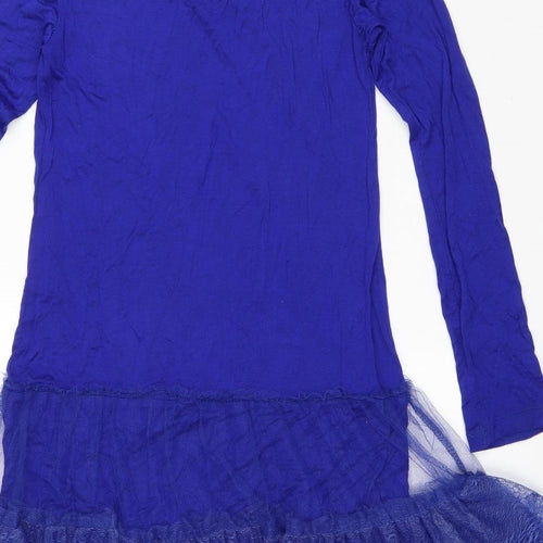 maElla Womens Blue Viscose Bodycon Size M Round Neck Pullover