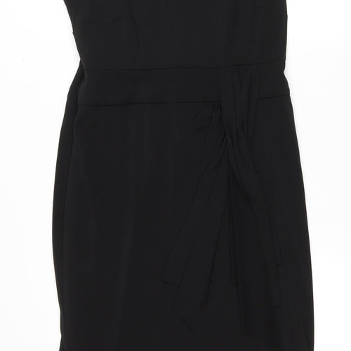 Bonmarché Womens Black Polyester Pencil Dress Size 10 Boat Neck Pullover
