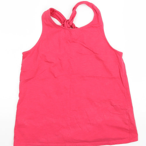 F&F Womens Pink Cotton Basic Tank Size 10 Round Neck