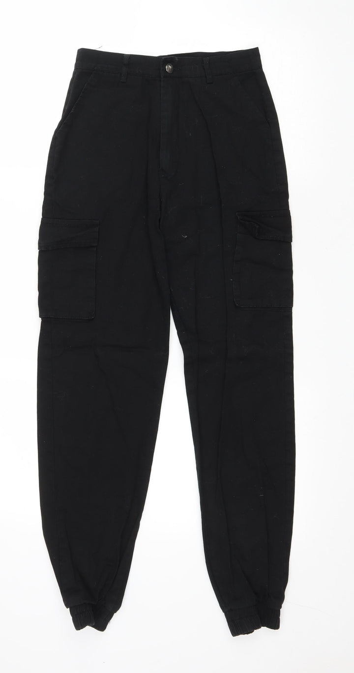 Misguided Womens Black Cotton Tapered Jeans Size 6 L28 in Regular Zip