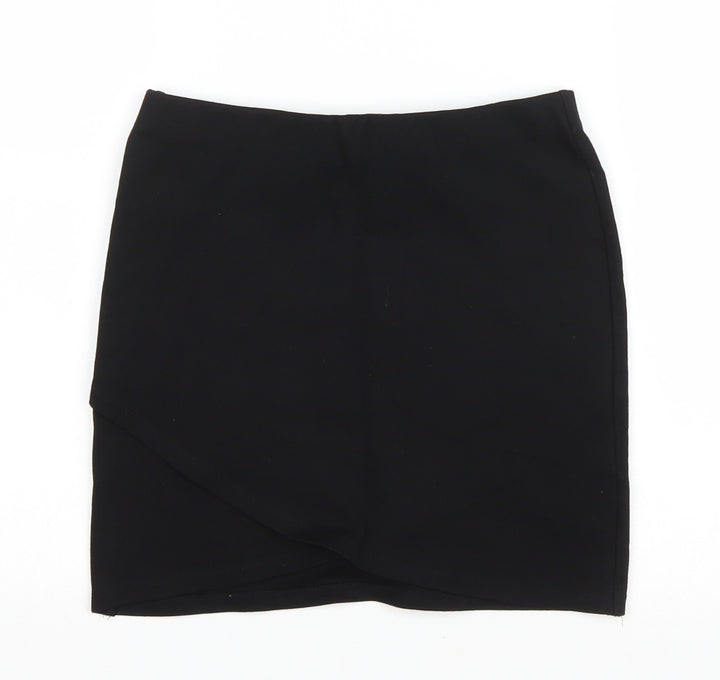 Topshop Womens Black Viscose Tulip Skirt Size 8 Drawstring