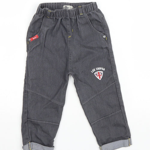 Lee Cooper Boys Green Cotton Jogger Trousers Size 2 Years Regular