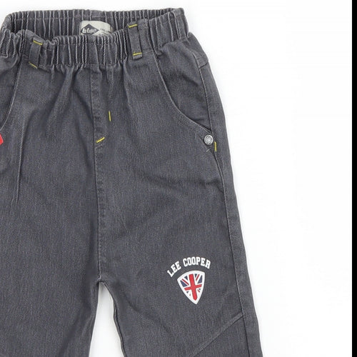 Lee Cooper Boys Green Cotton Jogger Trousers Size 2 Years Regular