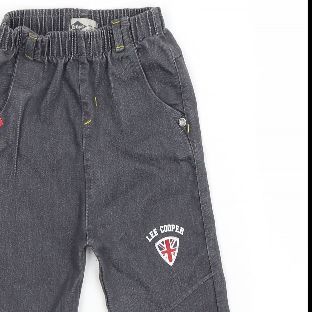 Lee Cooper Boys Green Cotton Jogger Trousers Size 2 Years Regular