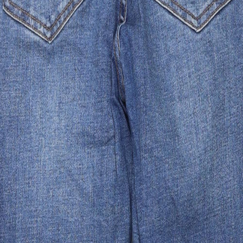 Denim & Co. Womens Blue Cotton Skinny Jeans Size 10 L25 in Regular Zip