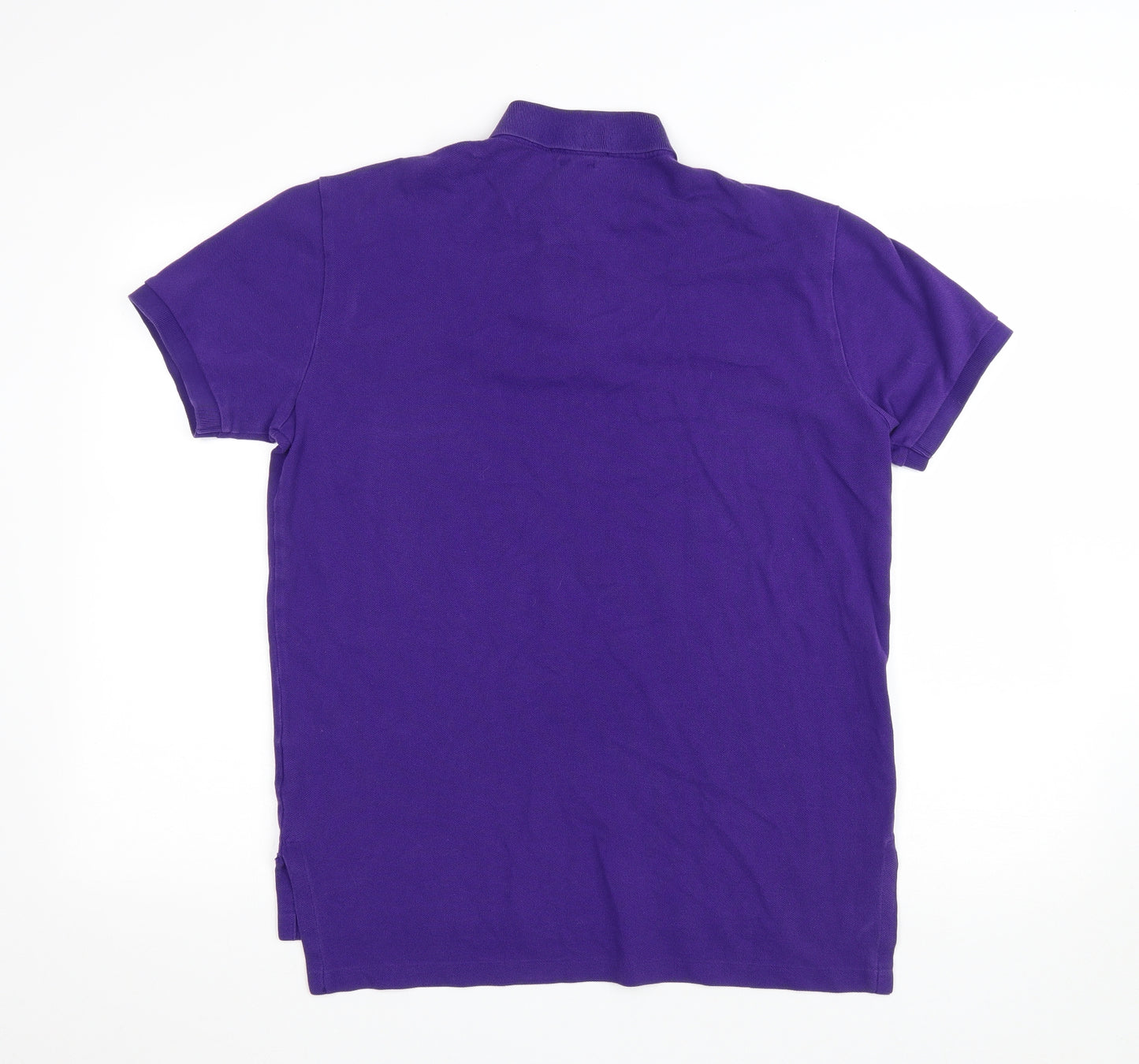 Polo Ralph Lauren Mens Purple Cotton Polo Size M Collared Button