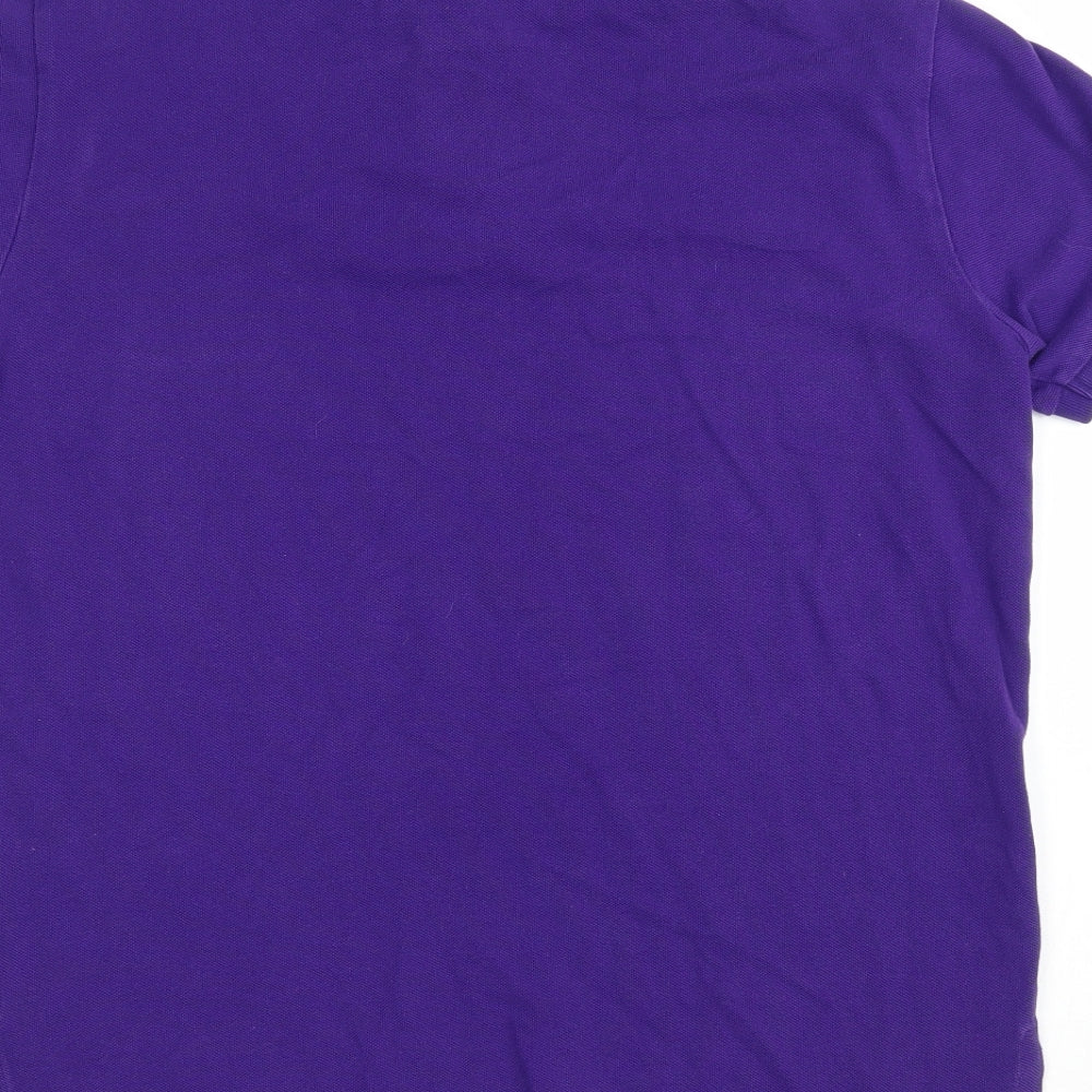 Polo Ralph Lauren Mens Purple Cotton Polo Size M Collared Button