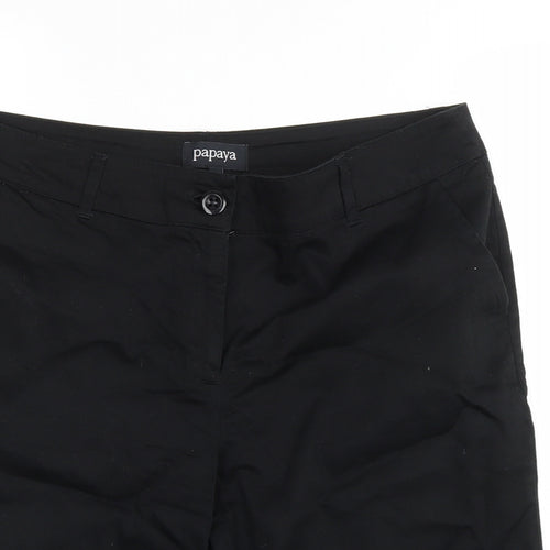 Matalan Womens Black Cotton Bermuda Shorts Size 14 L10 in Regular Zip