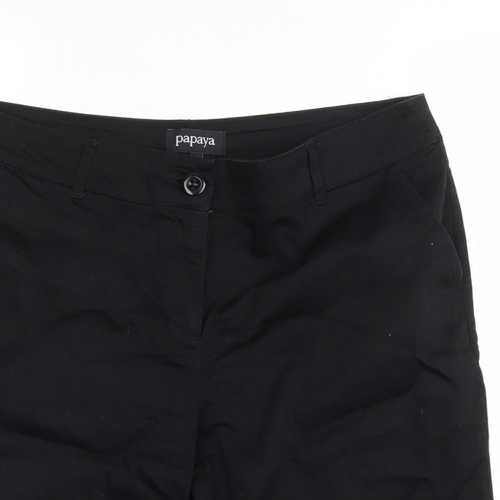 Matalan Womens Black Cotton Bermuda Shorts Size 14 L10 in Regular Zip