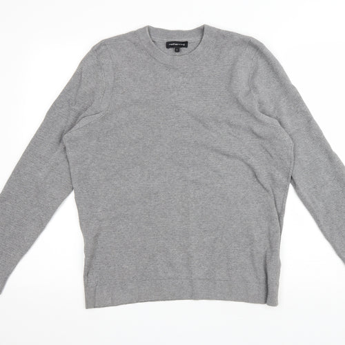 Debenhams Mens Grey Round Neck Cotton Pullover Jumper Size L