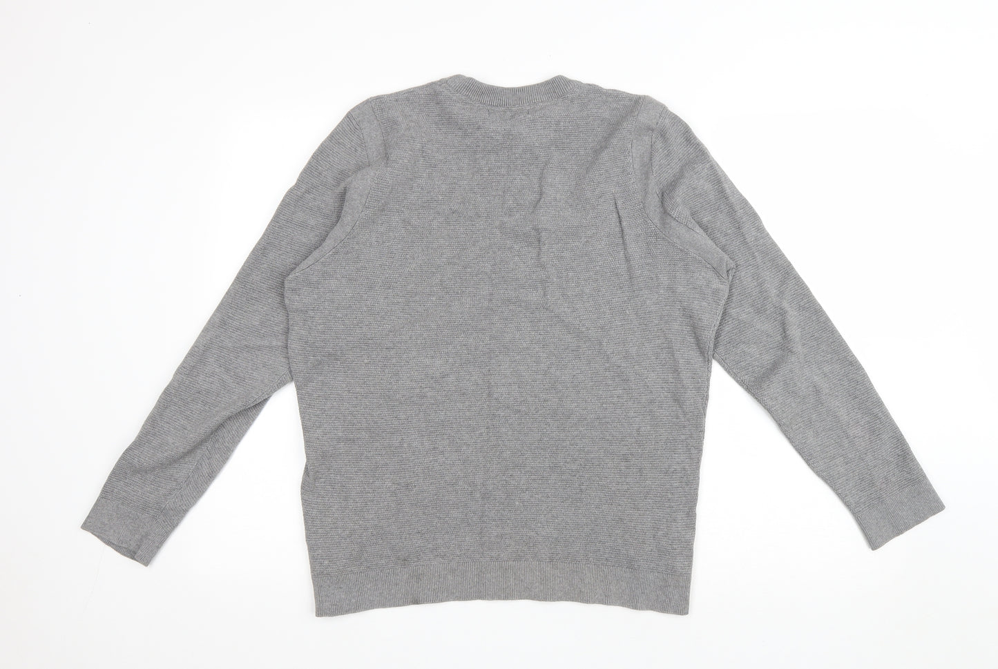 Debenhams Mens Grey Round Neck Cotton Pullover Jumper Size L