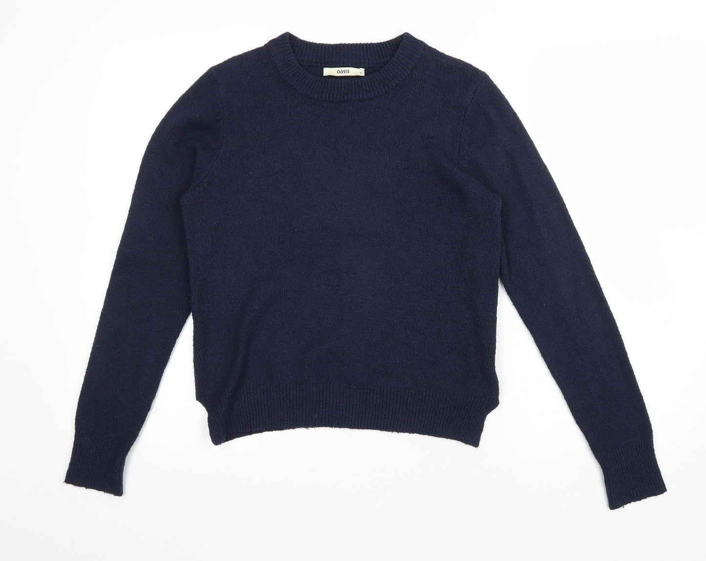 Oasis Mens Blue Round Neck Polyamide Pullover Jumper Size S