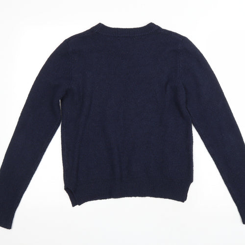 Oasis Mens Blue Round Neck Polyamide Pullover Jumper Size S