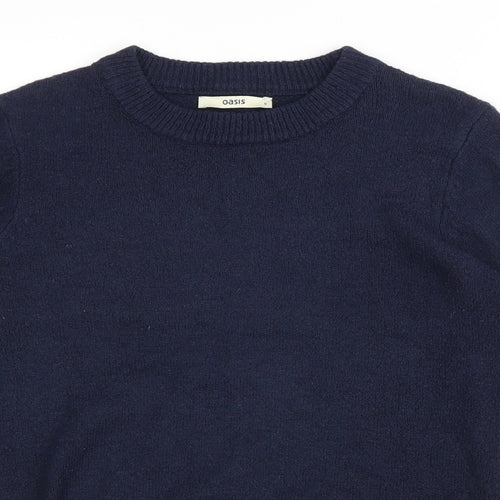 Oasis Mens Blue Round Neck Polyamide Pullover Jumper Size S