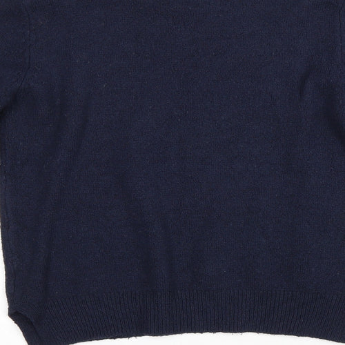 Oasis Mens Blue Round Neck Polyamide Pullover Jumper Size S