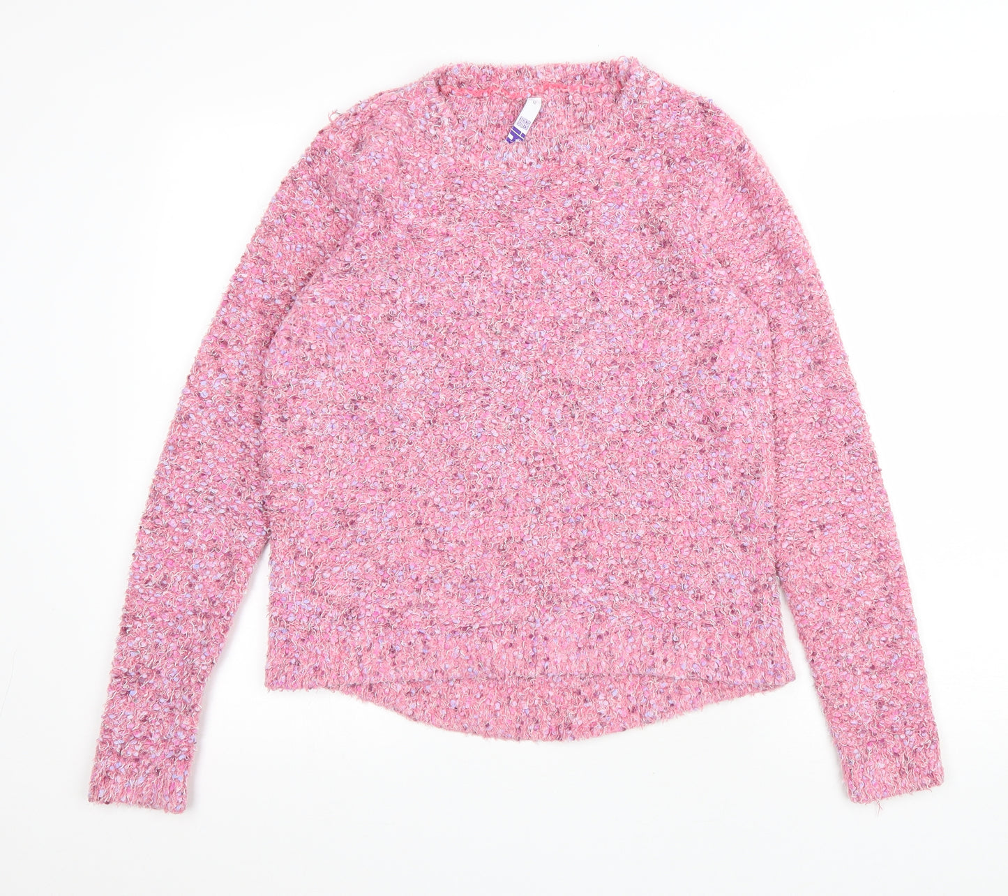 Debenhams Womens Pink Round Neck Polyamide Pullover Jumper Size 12