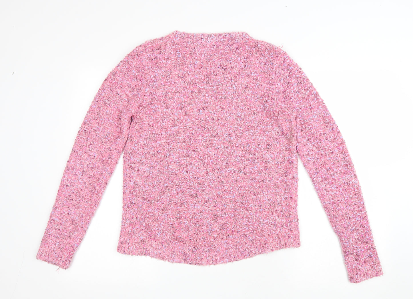 Debenhams Womens Pink Round Neck Polyamide Pullover Jumper Size 12