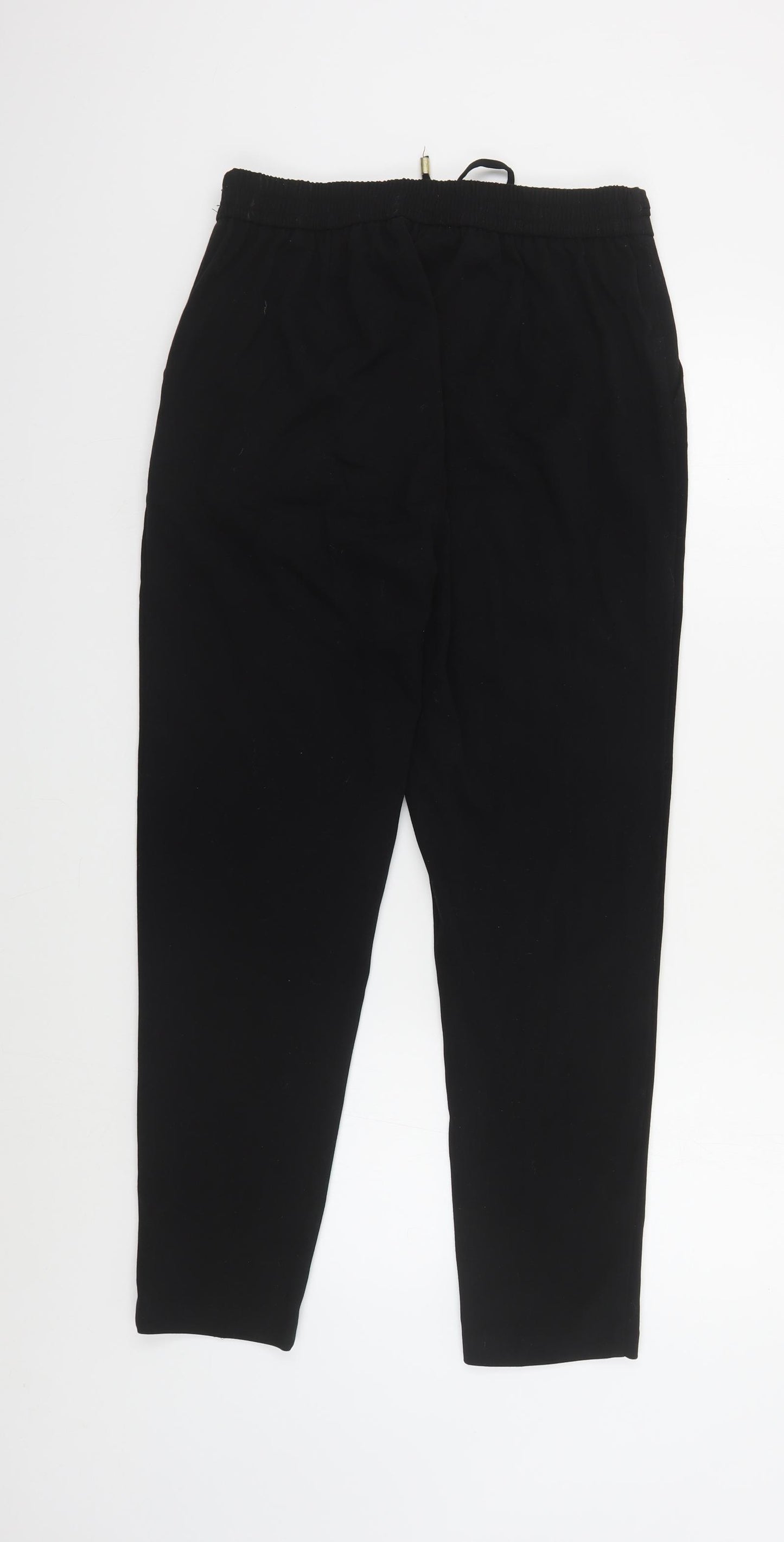 F&F Womens Black Polyester Trousers Size 12 L29 in Regular Drawstring