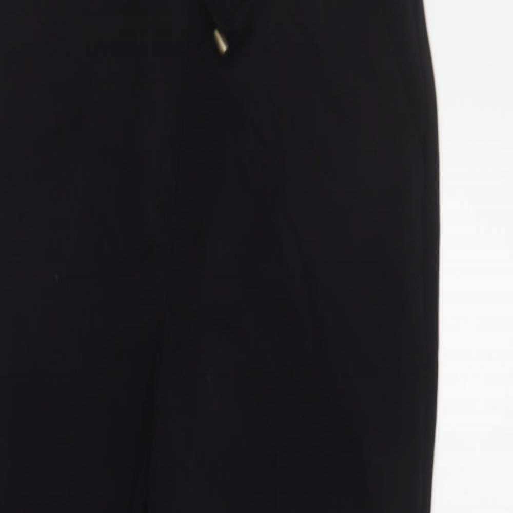 F&F Womens Black Polyester Trousers Size 12 L29 in Regular Drawstring