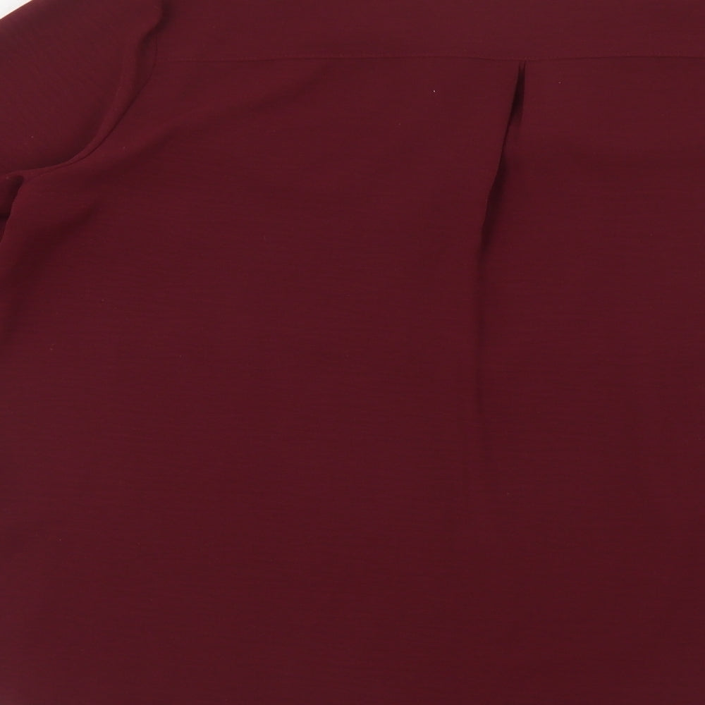 Primark Womens Red Polyester Basic Blouse Size 12 V-Neck