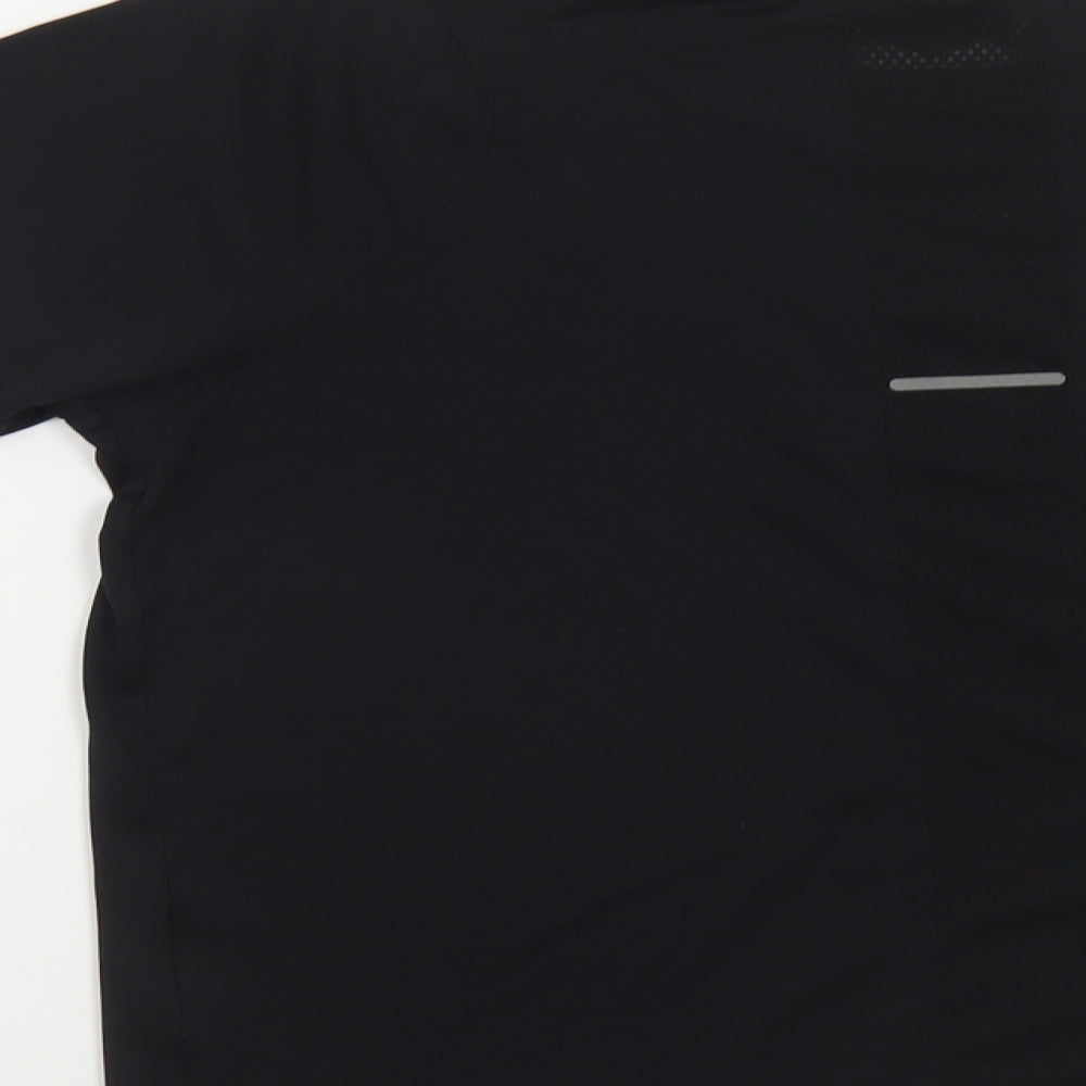 ASICS Womens Black Polyester Basic T-Shirt Size M Round Neck Pullover