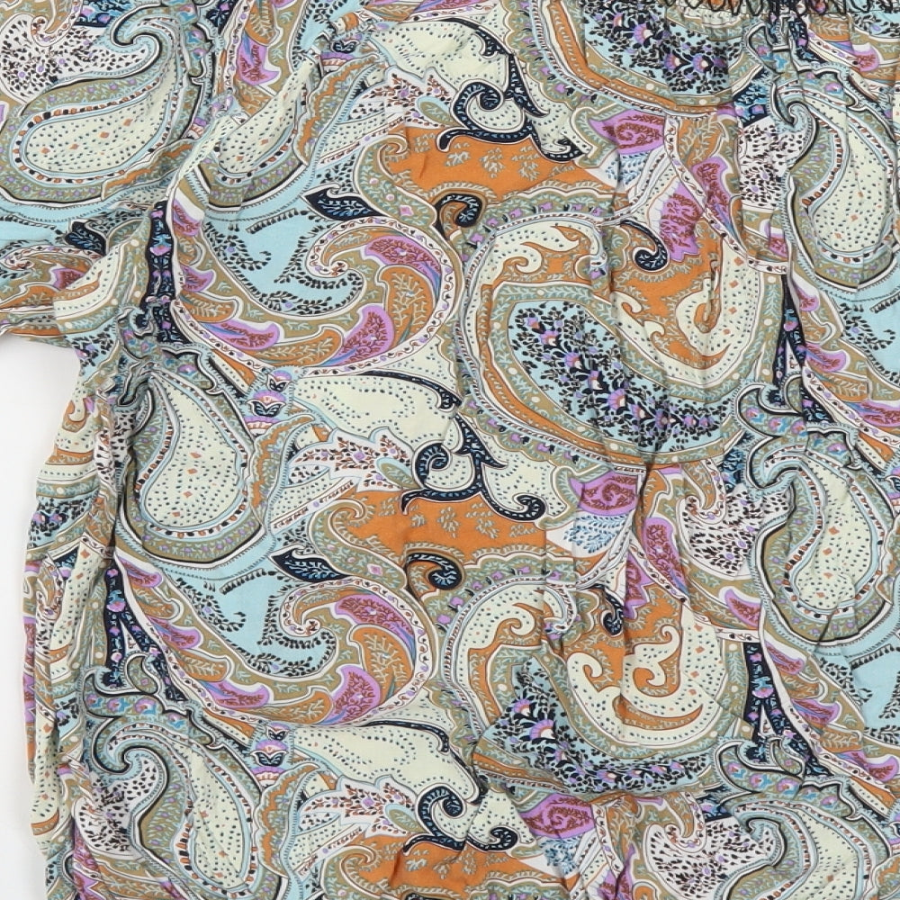 Apricot Womens Multicoloured Paisley Viscose Basic Blouse Size 12 Boat Neck