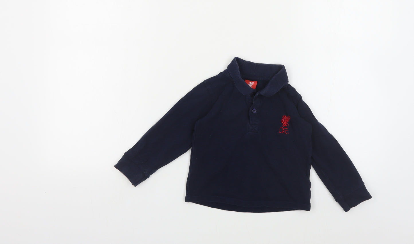 Liverpool FC Baby Blue Cotton Basic Polo Size 18-24 Months Collared Button