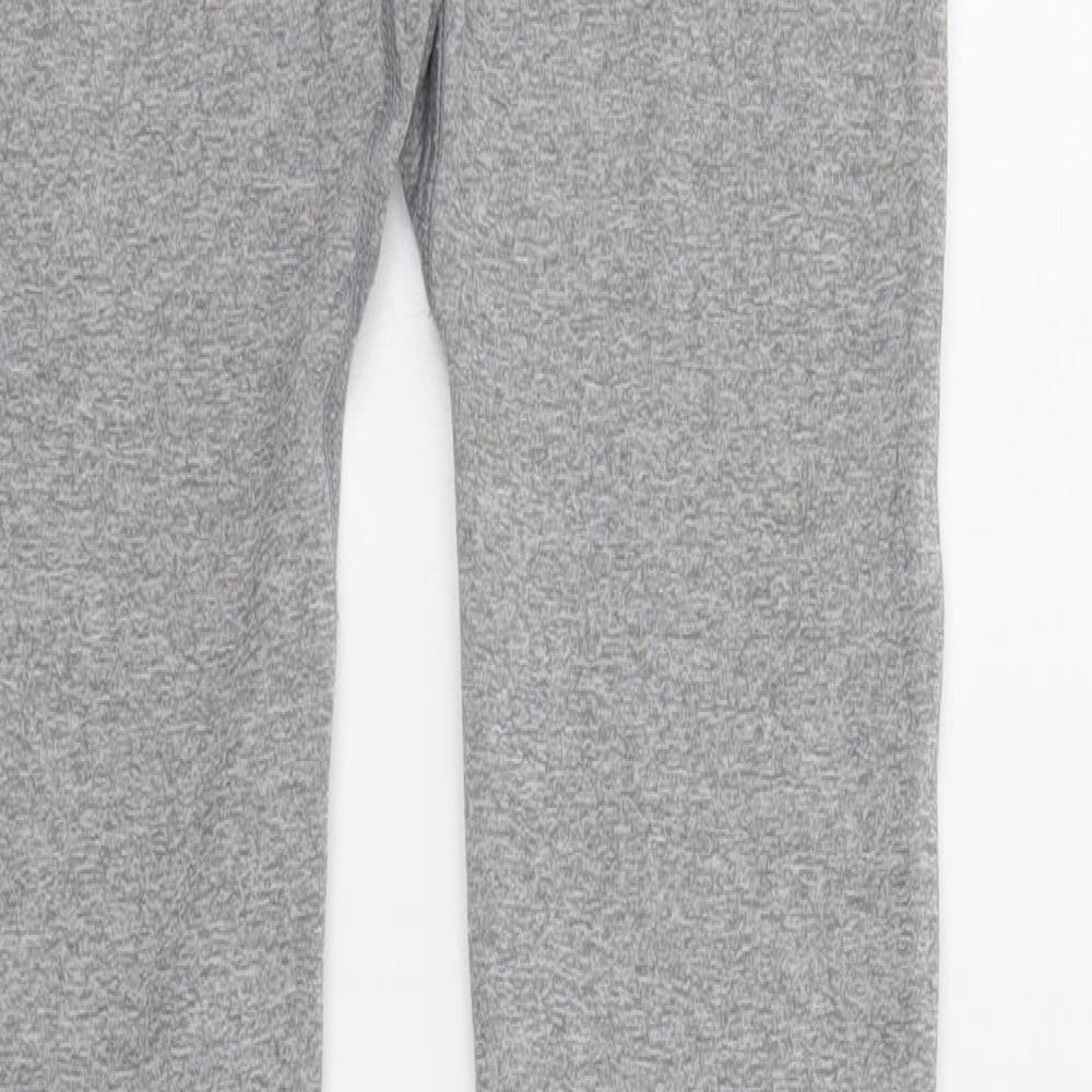 Primark Womens Grey Geometric Polyester Compression Leggings Size 10 L27 in Regular