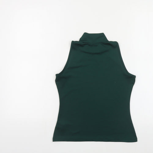 Nasty Gal Womens Green Polyester Basic Tank Size 6 Mock Neck