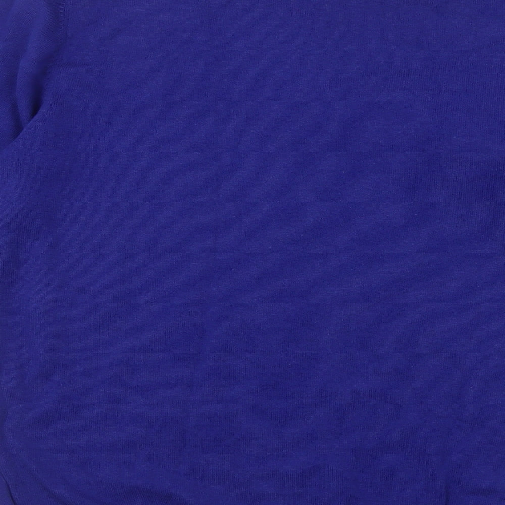 NEXT Mens Blue Crew Neck Cotton Pullover Jumper Size XL - Christmas Zebra