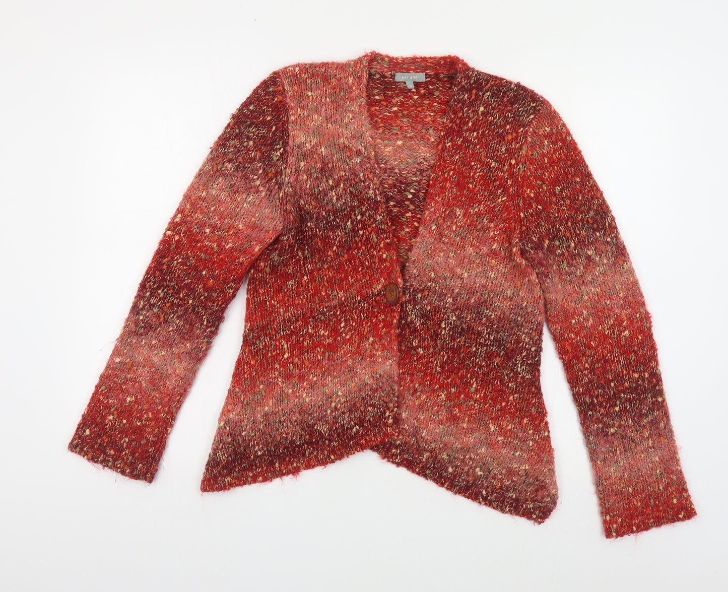 Per Una Womens Red V-Neck Acrylic Cardigan Jumper Size M