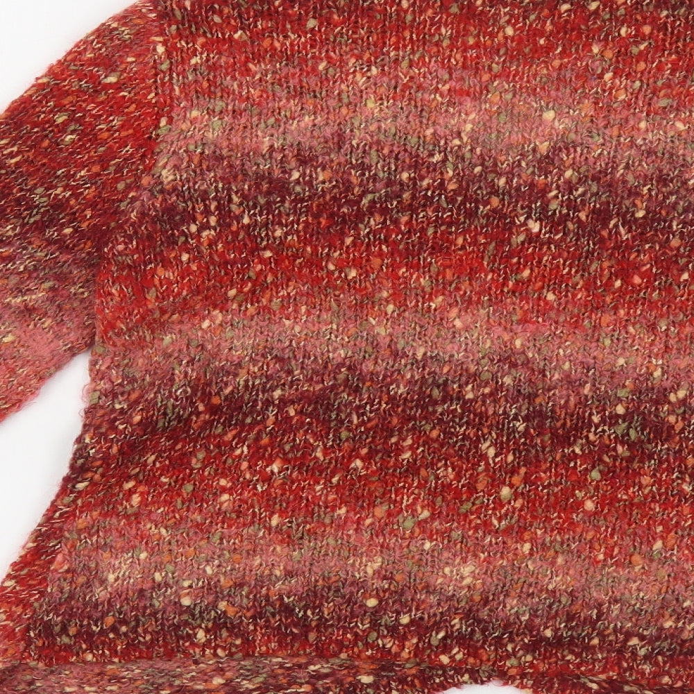 Per Una Womens Red V-Neck Acrylic Cardigan Jumper Size M