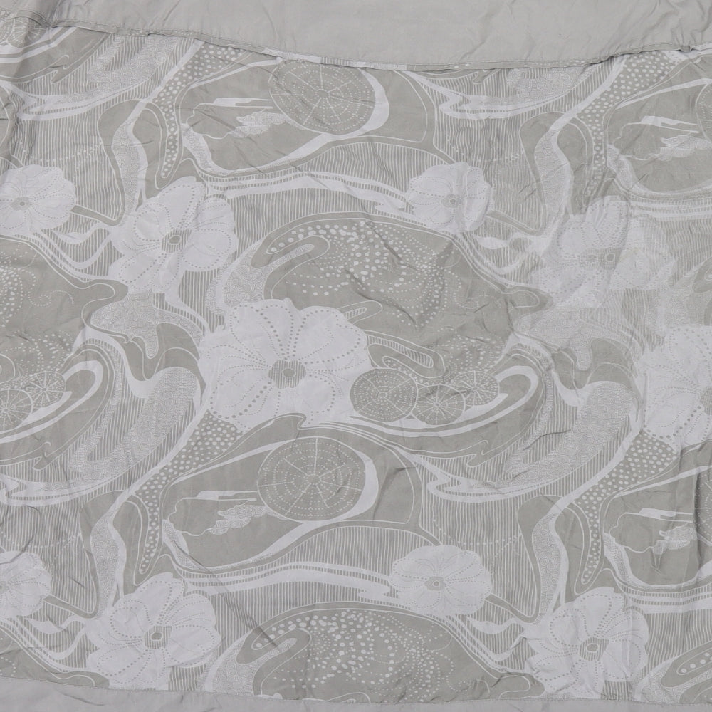 Fat Face Womens Grey Floral Silk A-Line Skirt Size 18 Button