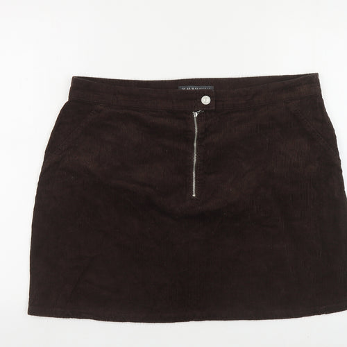 Denim & Co. Womens Brown Cotton Maxi Skirt Size 20 Button