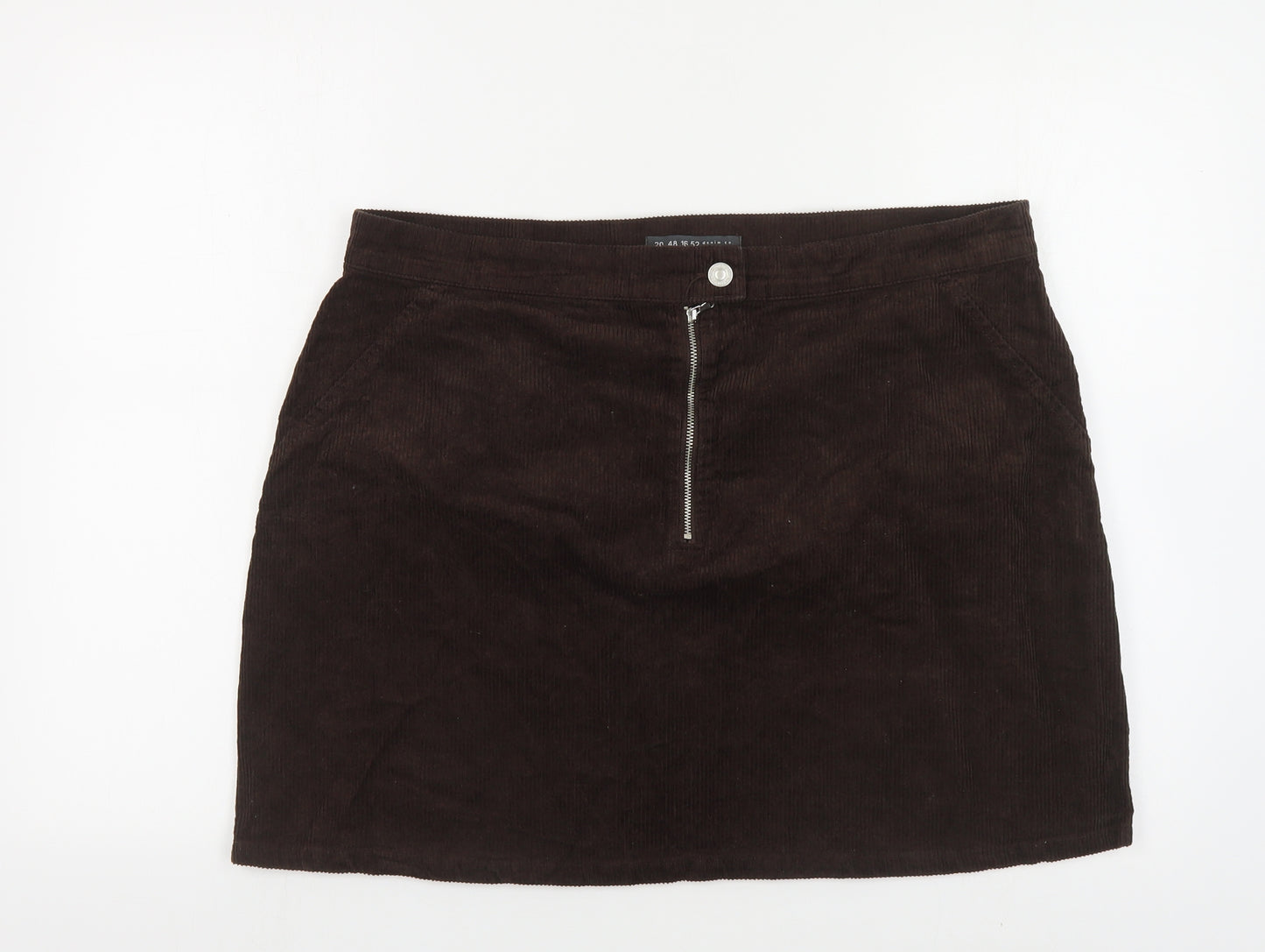Denim & Co. Womens Brown Cotton Maxi Skirt Size 20 Button