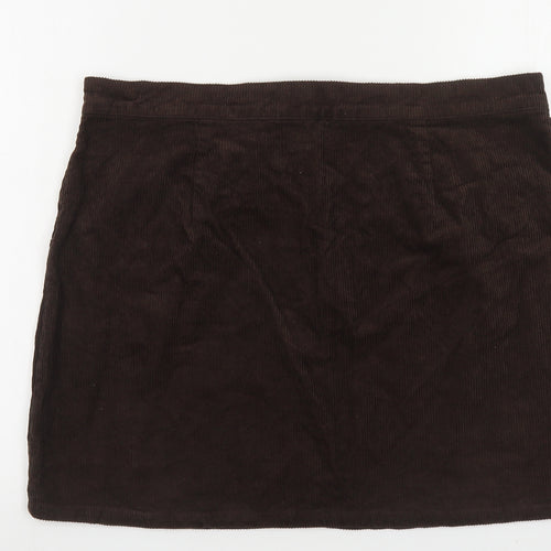 Denim & Co. Womens Brown Cotton Maxi Skirt Size 20 Button