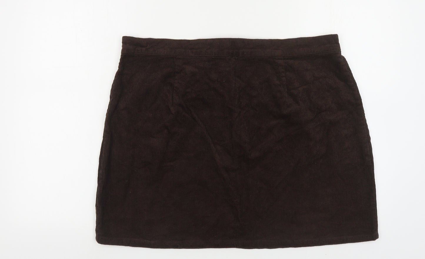 Denim & Co. Womens Brown Cotton Maxi Skirt Size 20 Button