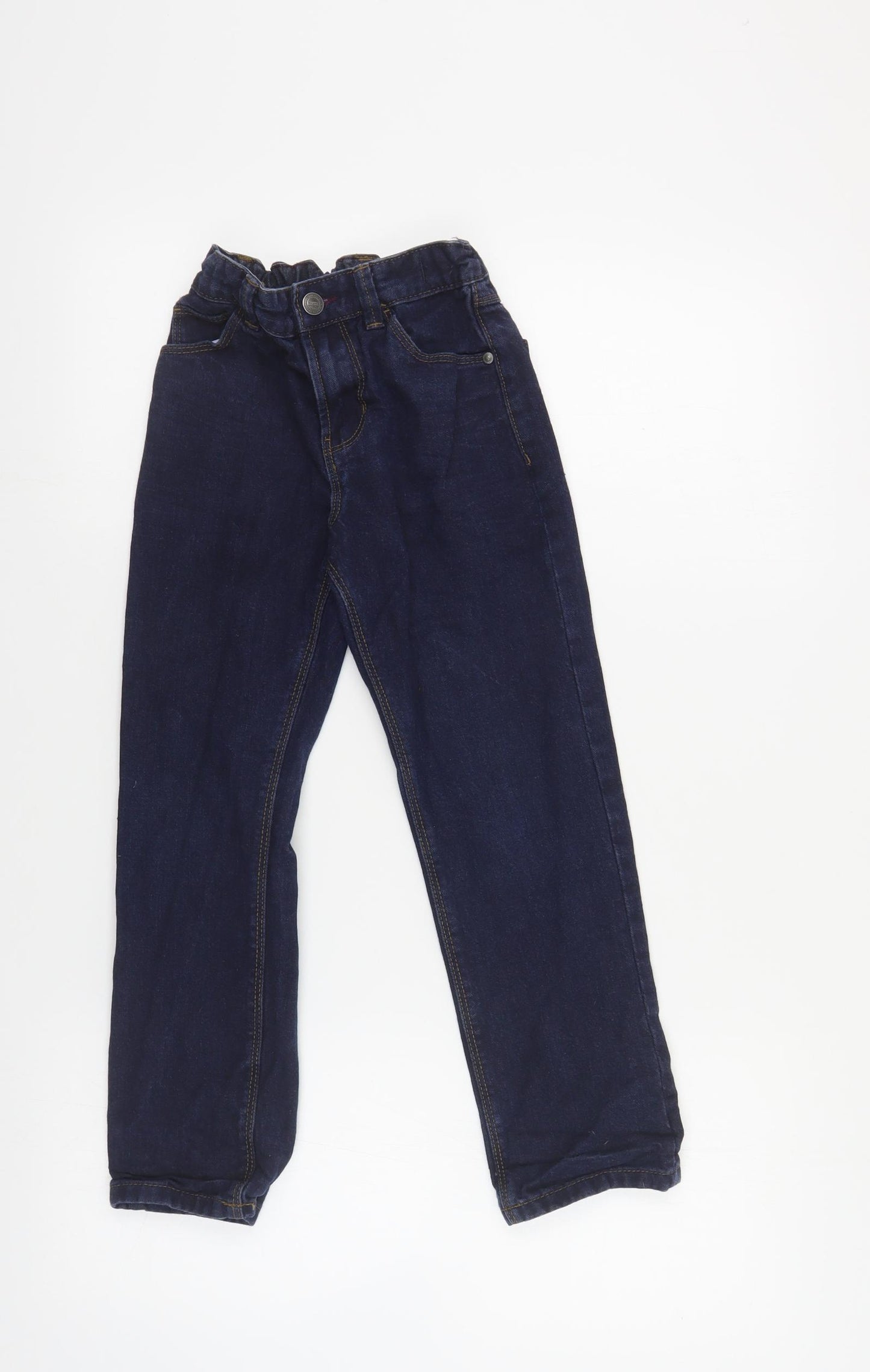George Boys Blue Cotton Straight Jeans Size 7-8 Years Regular Button