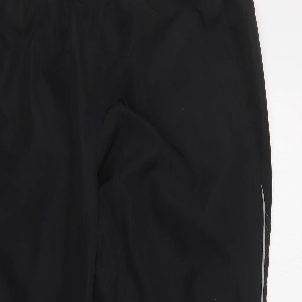 Reebok Mens Black Polyester Jogger Trousers Size L L30 in Regular Drawstring
