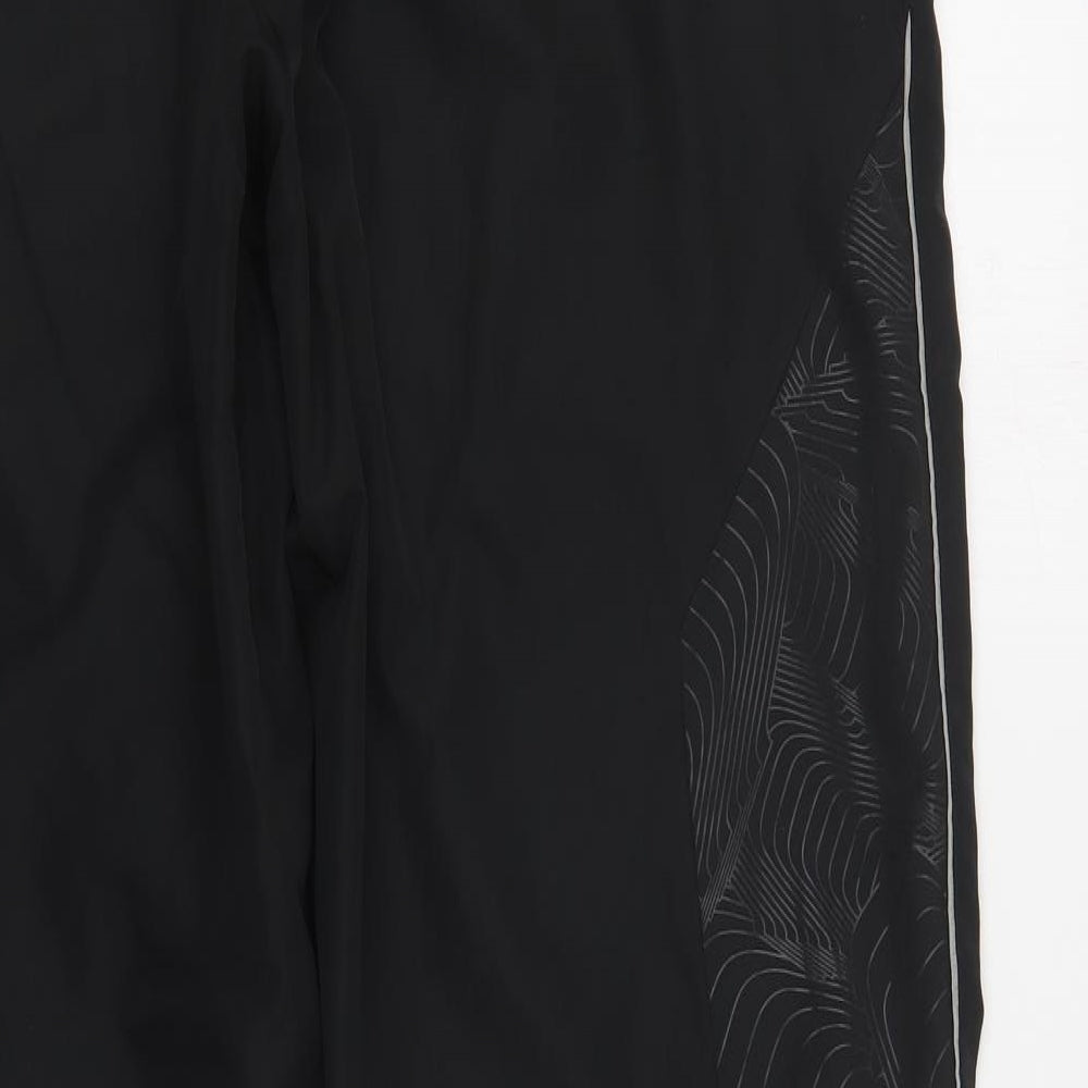 Reebok Mens Black Polyester Jogger Trousers Size L L30 in Regular Drawstring