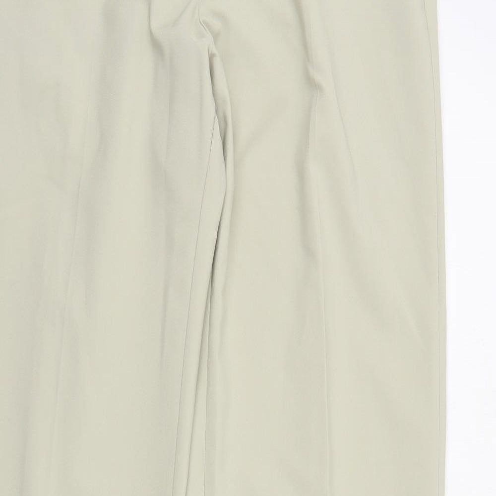 Marks and Spencer Mens Beige Polyester Chino Trousers Size 32 in L31 in Regular Button