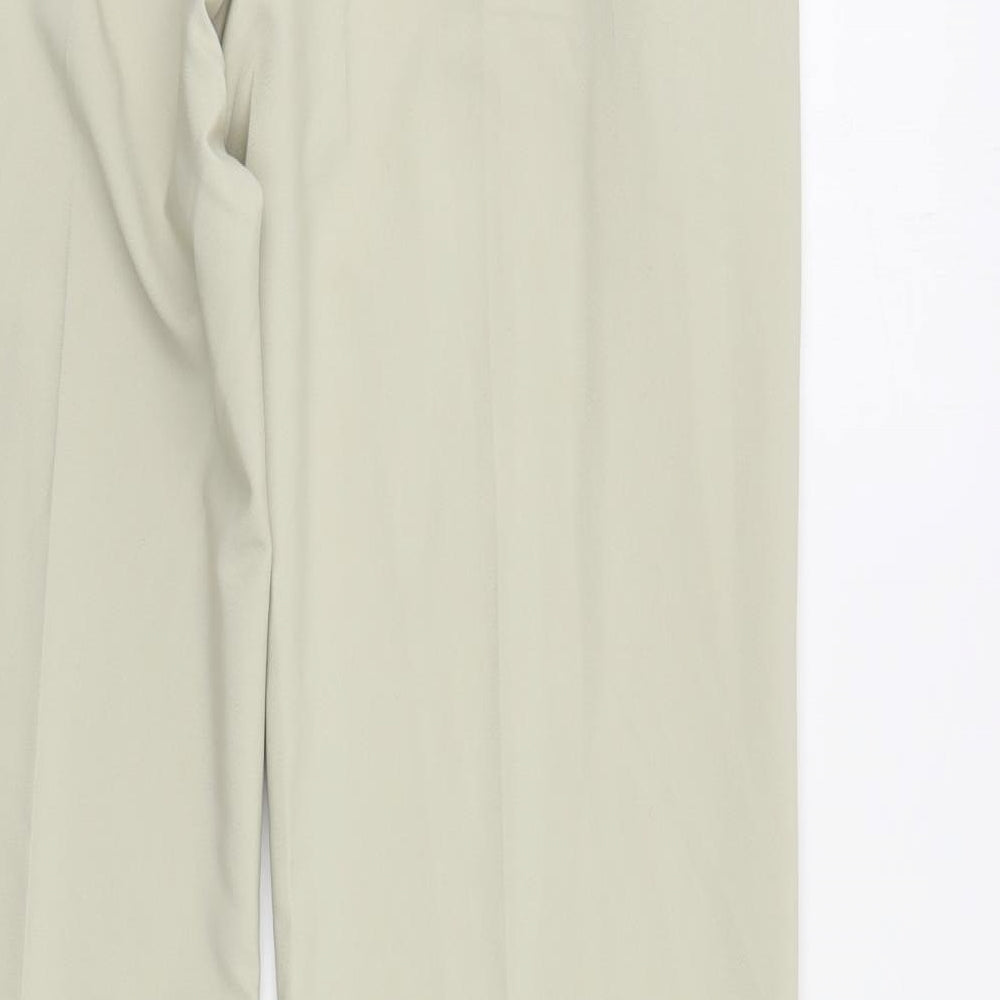 Marks and Spencer Mens Beige Polyester Chino Trousers Size 32 in L31 in Regular Button