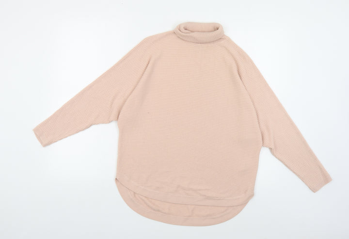 Debenhams Womens Pink Roll Neck Acrylic Pullover Jumper Size 12