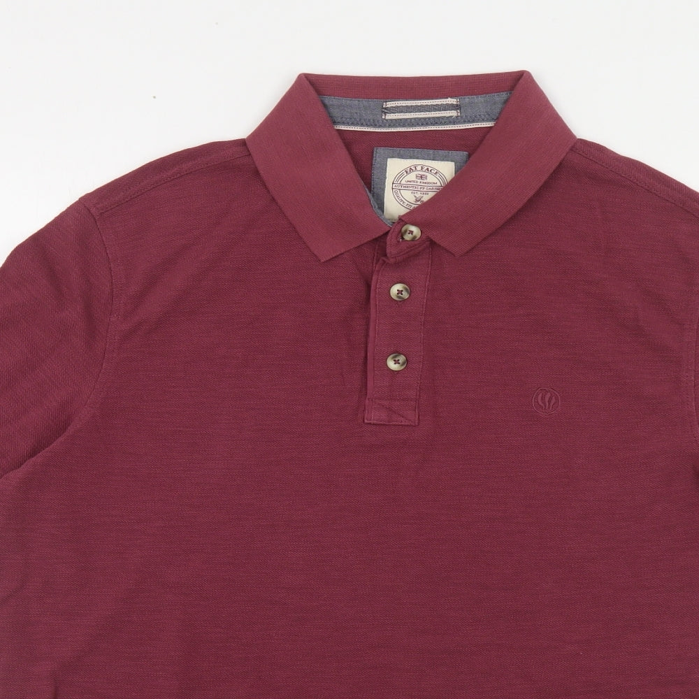 Fat Face Mens Purple Cotton Polo Size XL Collared Button