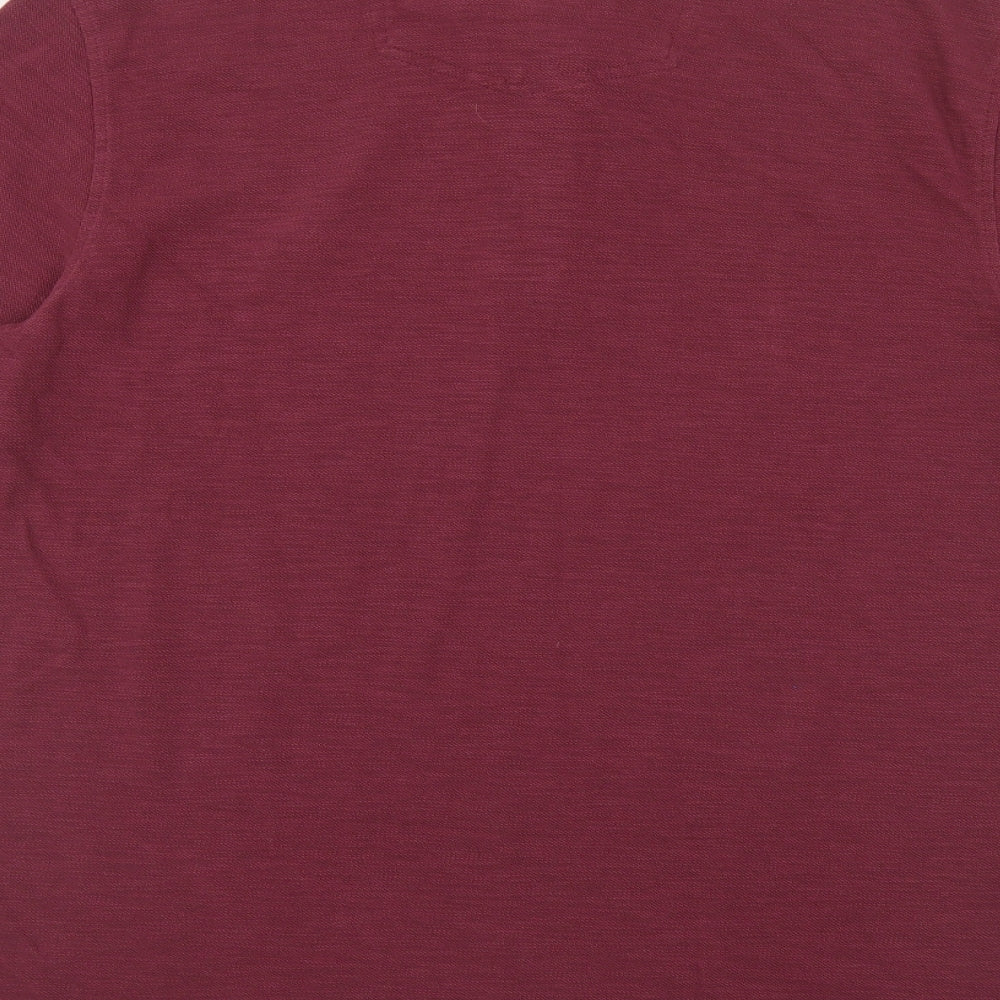 Fat Face Mens Purple Cotton Polo Size XL Collared Button