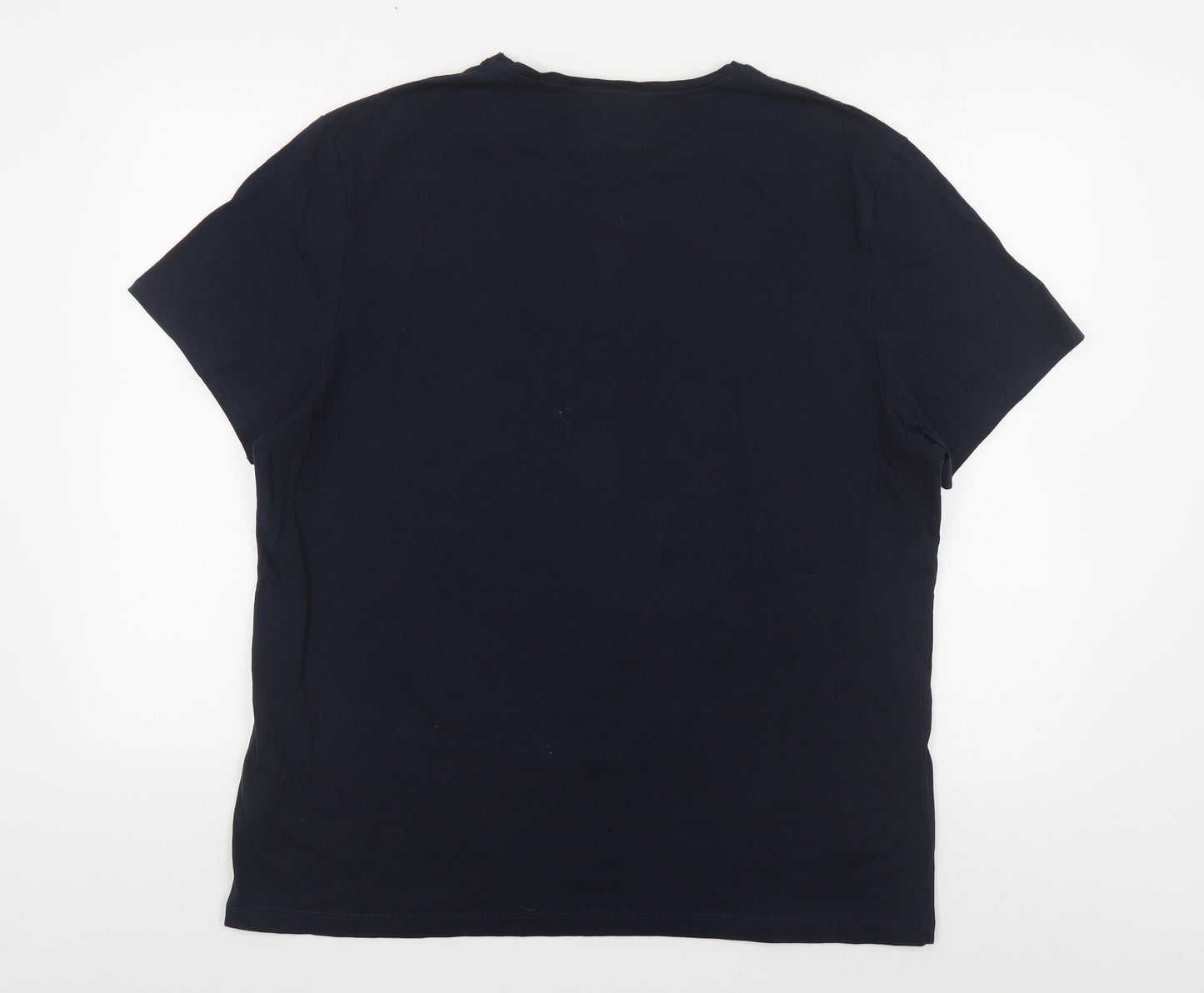 Red Herring Mens Blue Cotton T-Shirt Size XL Crew Neck - Skeleton