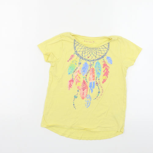 Nutmeg Girls Yellow Cotton Pullover T-Shirt Size 10-11 Years Crew Neck Pullover - Dreamcatcher
