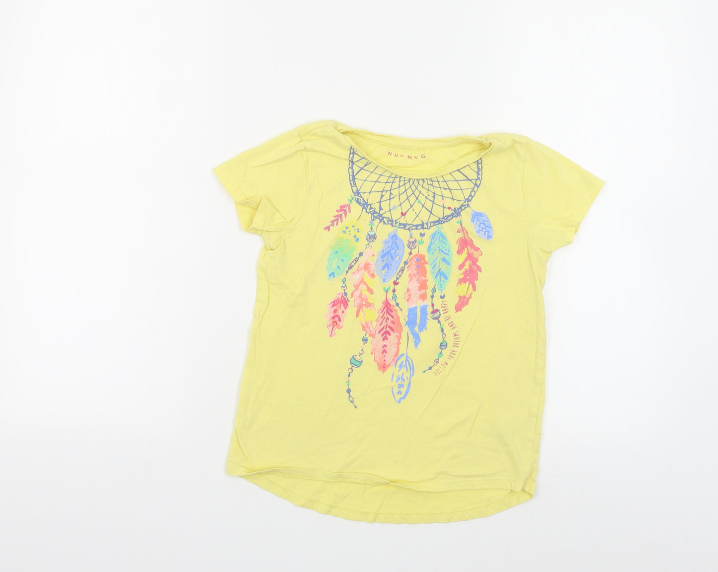 Nutmeg Girls Yellow Cotton Pullover T-Shirt Size 10-11 Years Crew Neck Pullover - Dreamcatcher